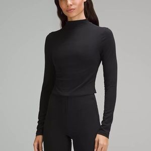 Lululemon black align top • “All Aligned Mockneck Long